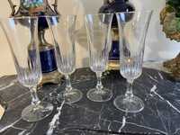 Elegant set 4 pahare pentru șampanie-cristal fin-Italia