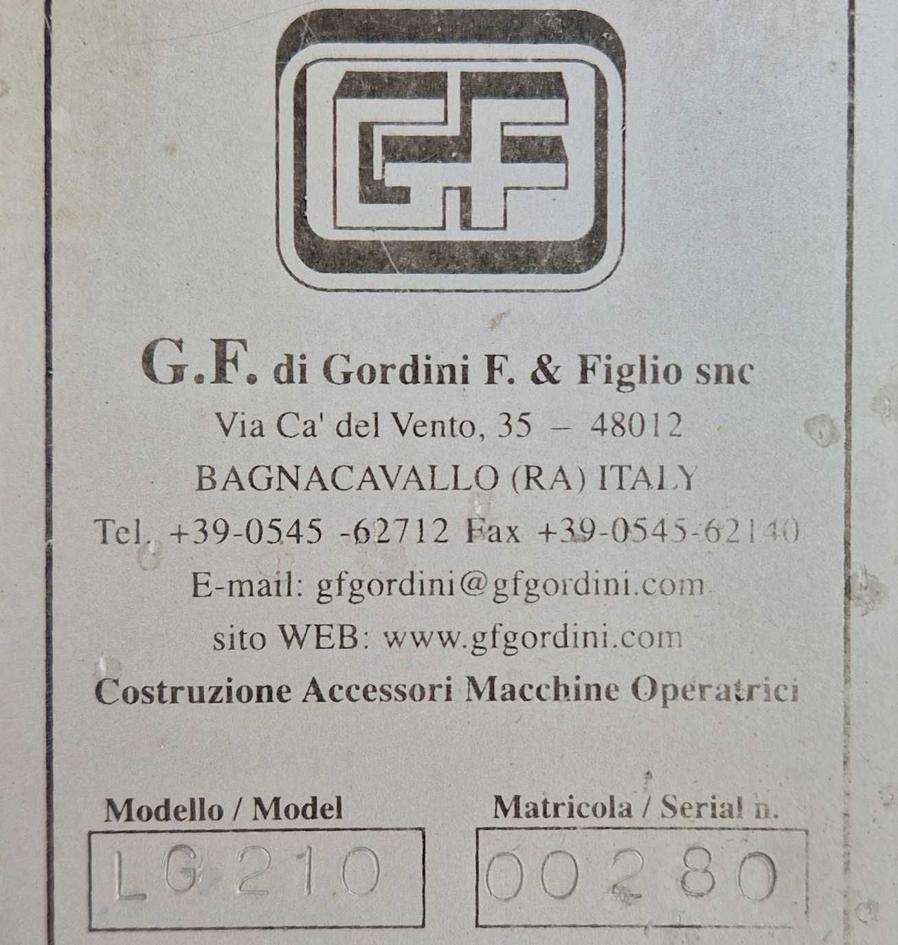 Lama greder GF Gordini LG 210