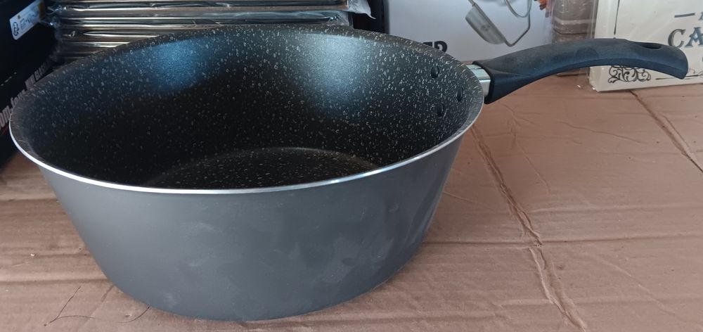 Tigaie wok, allu flon Ceramica, 30 cm, Albastru