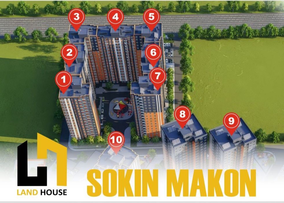 SOKIN MAKON 2-хонали 55 м2 тайёр хонадон