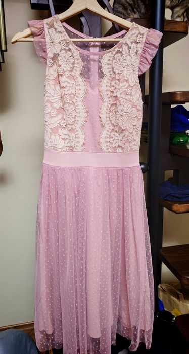 Официална рокля, розова, размер S