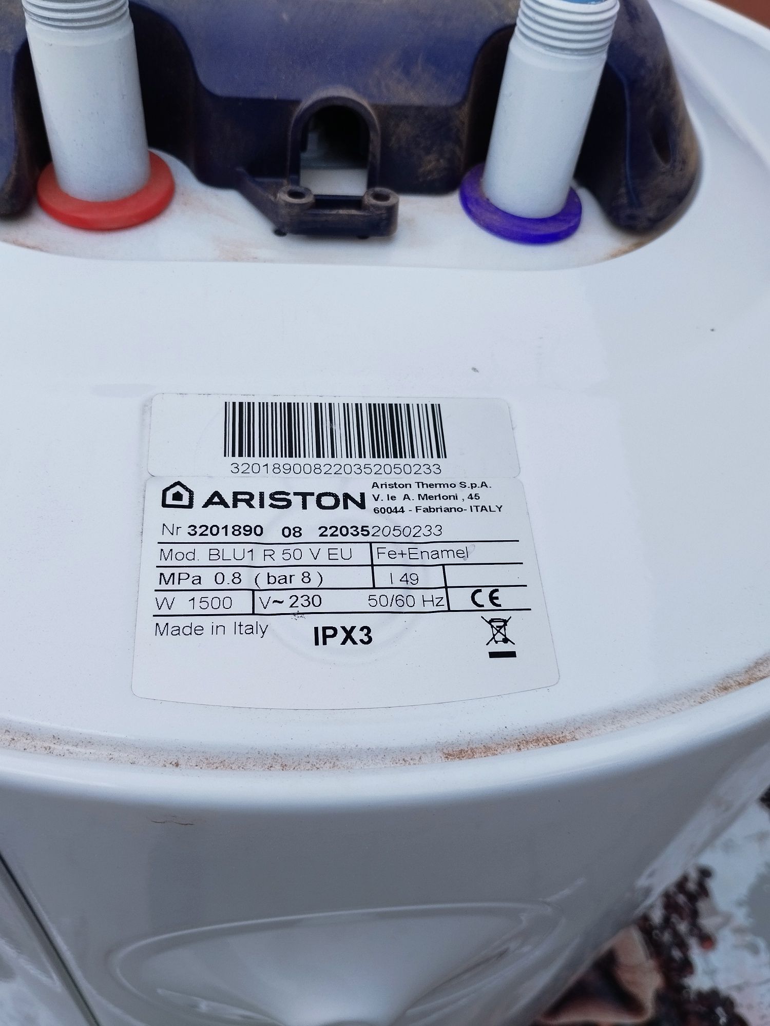 Boiler electric ARISTON BLU1 R, 50l, 1500W, alb