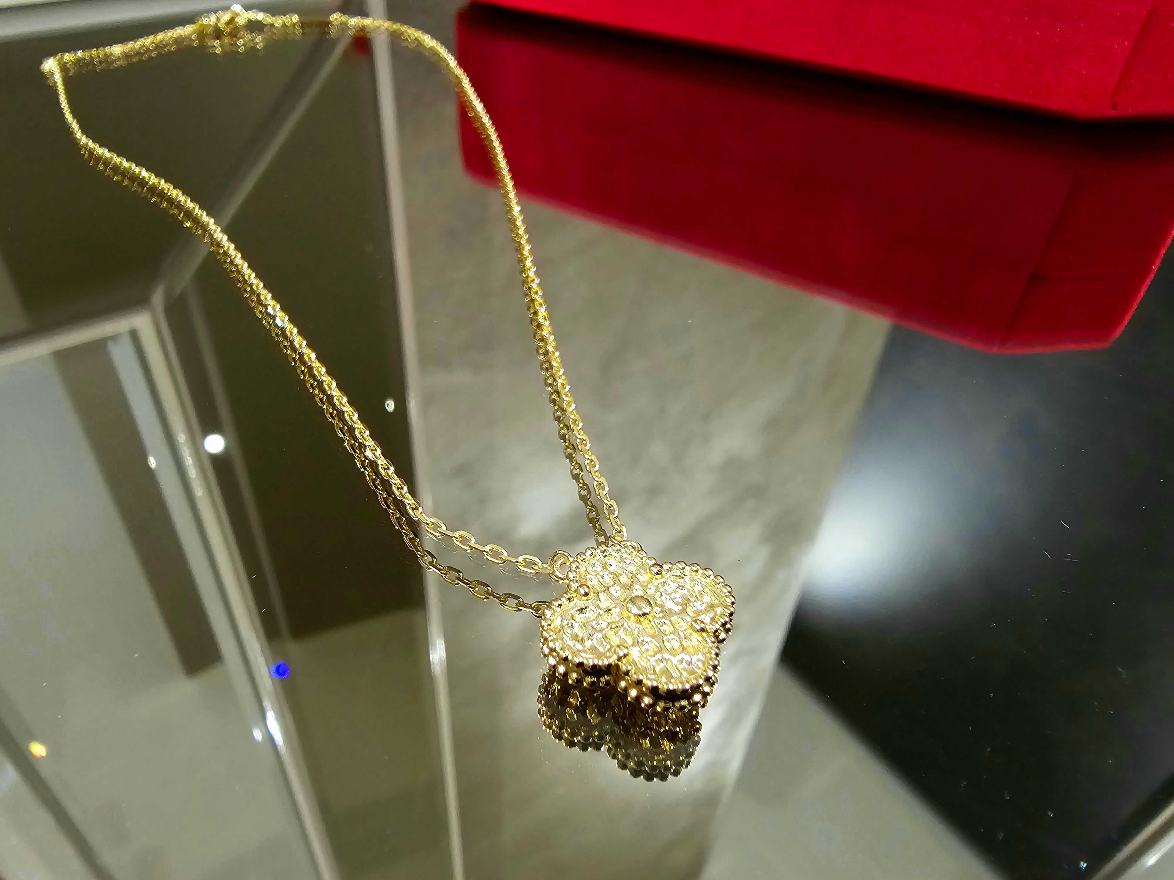 Van Cleef & Arpels VCA Gold Vintage Alhambra 1 Clover Дамско Колие