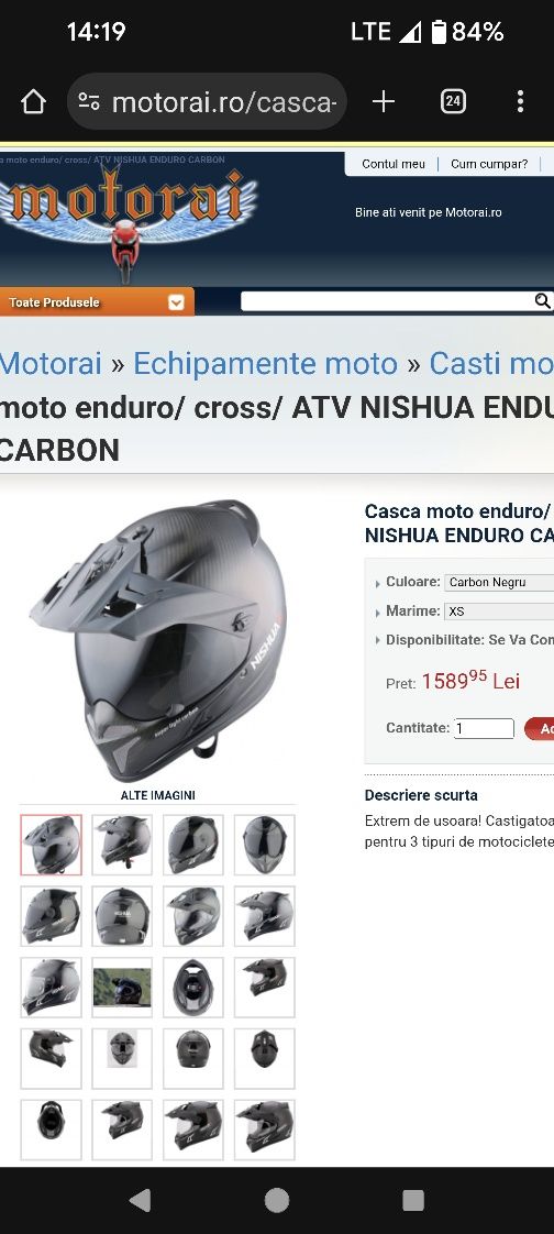 Casca moto Nishua Enduro Carbon mărime L