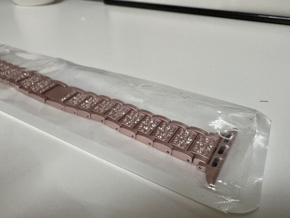 Brățară Myada compatibilă cu Apple Watch 38mm/40mm, roz auriu*