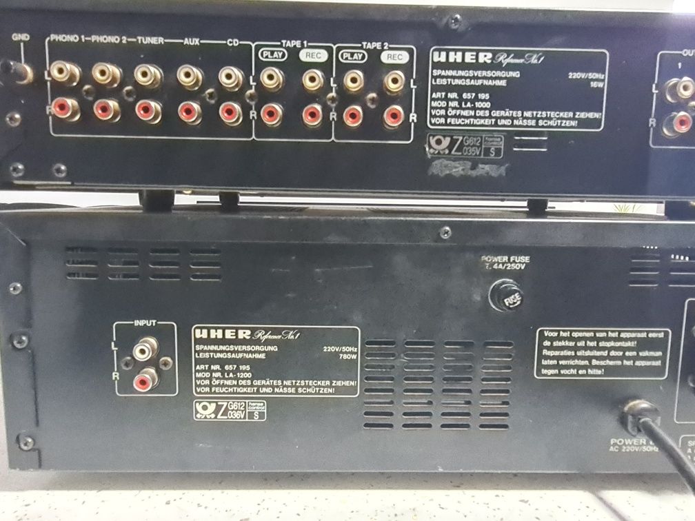 Amplificator Uher LA-1000 și preamplificator Uher LA-1200