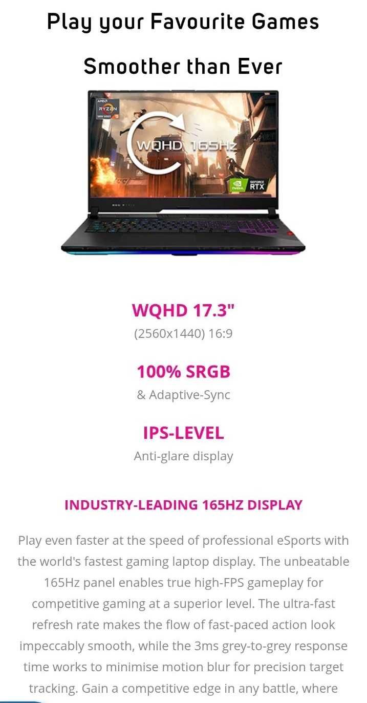 RTX 3080 16GB/Ryzen 9 5900HX/16GB RAM/512 SSD/17.3 165Hz/ASUS ROG SCAR