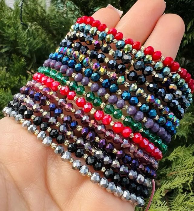 Bratari cu șnur reglabil și biluțe din aur 14K