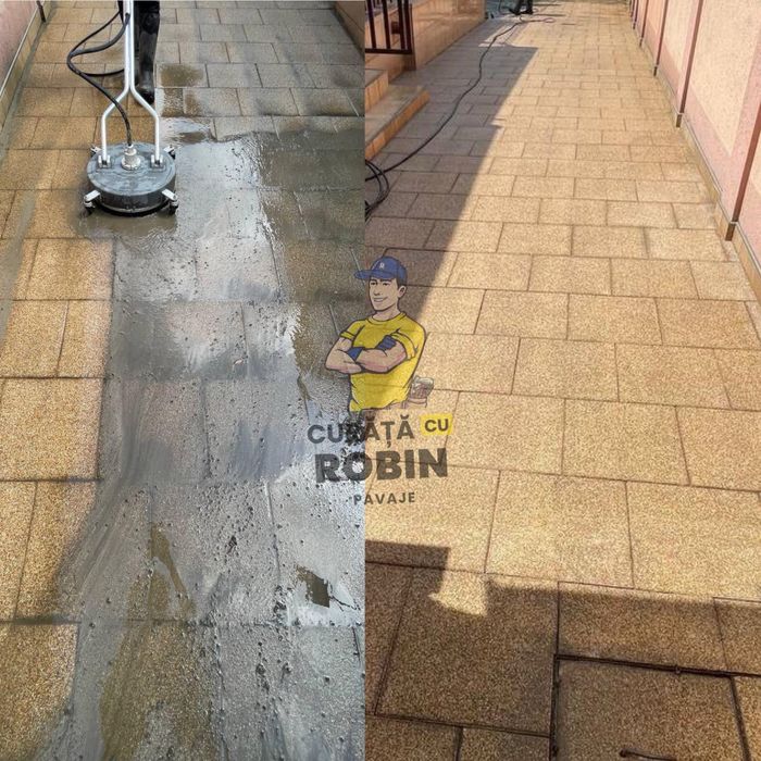 Spalat pavaj - curatat pavaje - Curăță cu Robin