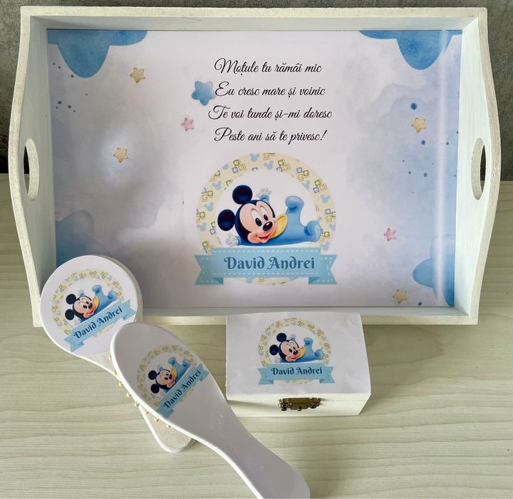 Tava pentru moț, set aniversar 1 an, elemente personalizate