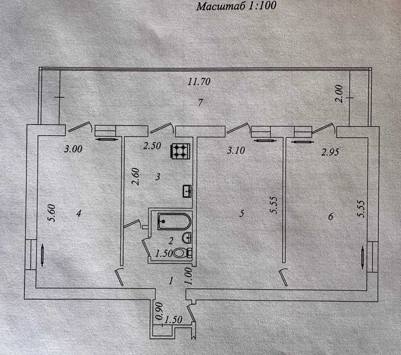 Буюк ипак Йули м-ро пр-т Мустакиллик рядом ГАИ Республики 91 м²  3\1\4