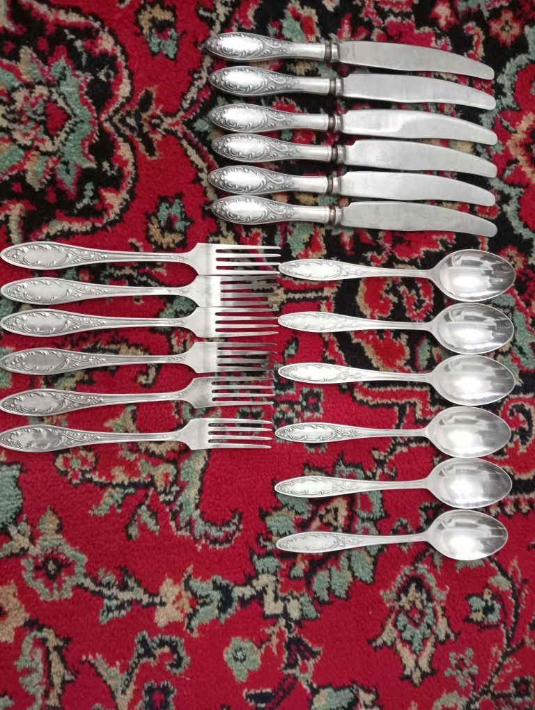 Посуда. Ножи, вилки, ложки. Мельхиор. СССР.