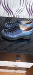 Pantofi piele albastru sidefat