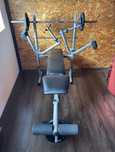 Banca fitness multifunctionala + haltera cu greutati