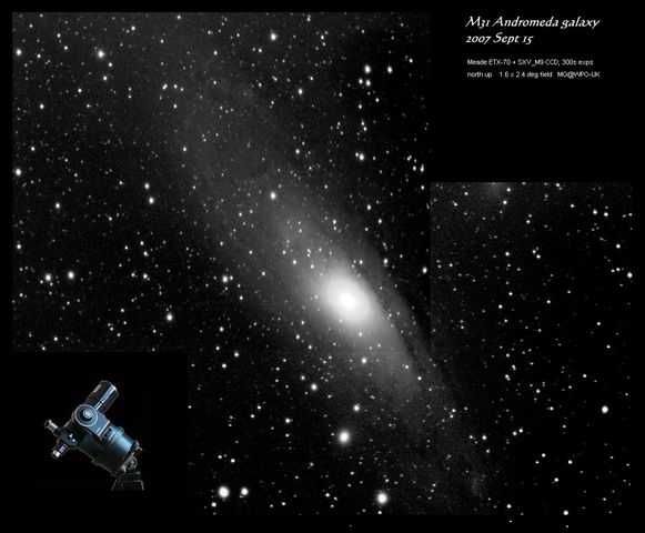 Компютърен телескоп рефрактор MEADE ETX70 -сам намира и следи обектите
