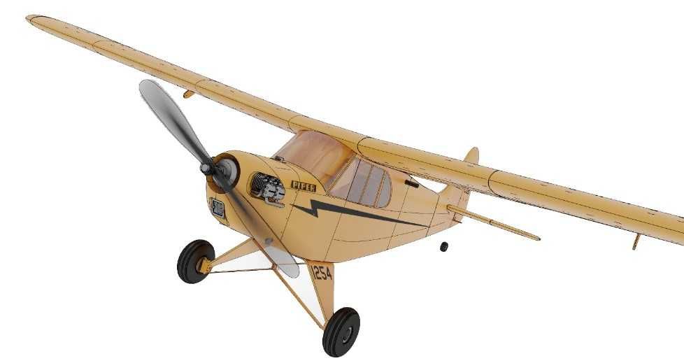 Macheta avionului Piper J-3 Cub- 3D print pentru RC