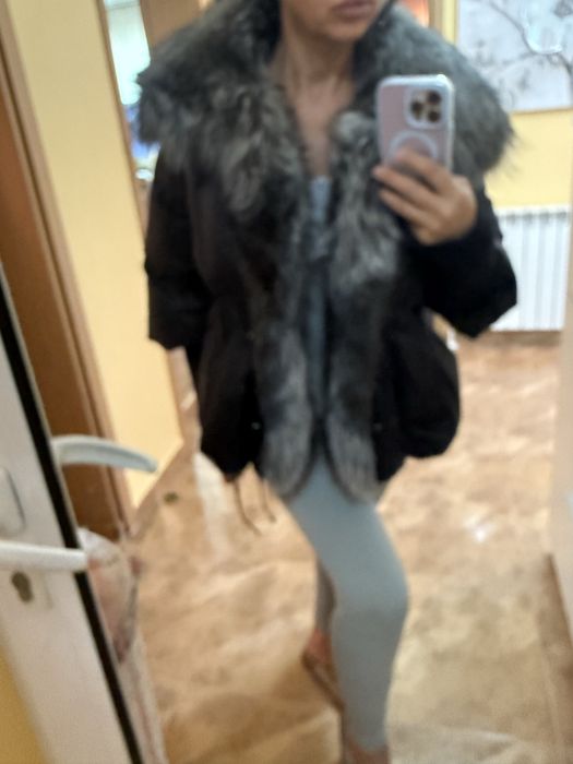 Дамско яке естествен косъм