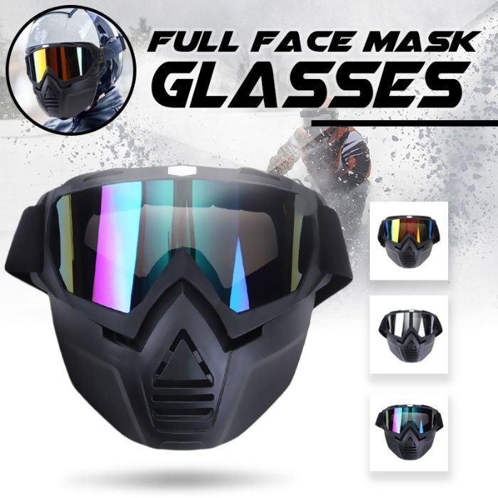 Masca full face cu ochelari detasabili ski snowboard motocicleta atv