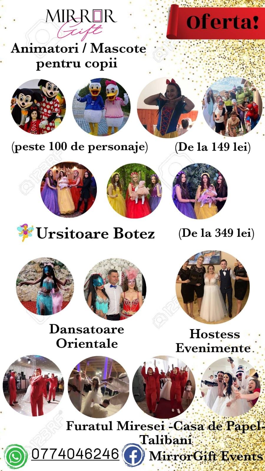 MASCOTE PENTRU COPII-animatori,personaje disney,ursitoare.
