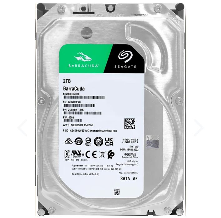 Жесткие диски НОВЫЕ! Seagate BarraCuda [ST2000DM008] 2 ТБ