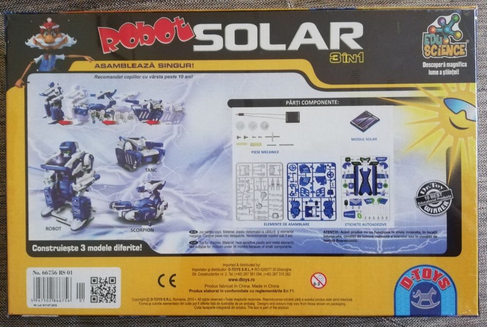 D - Toys Robot solar 3 in 1 nou, sigilat DTO66756