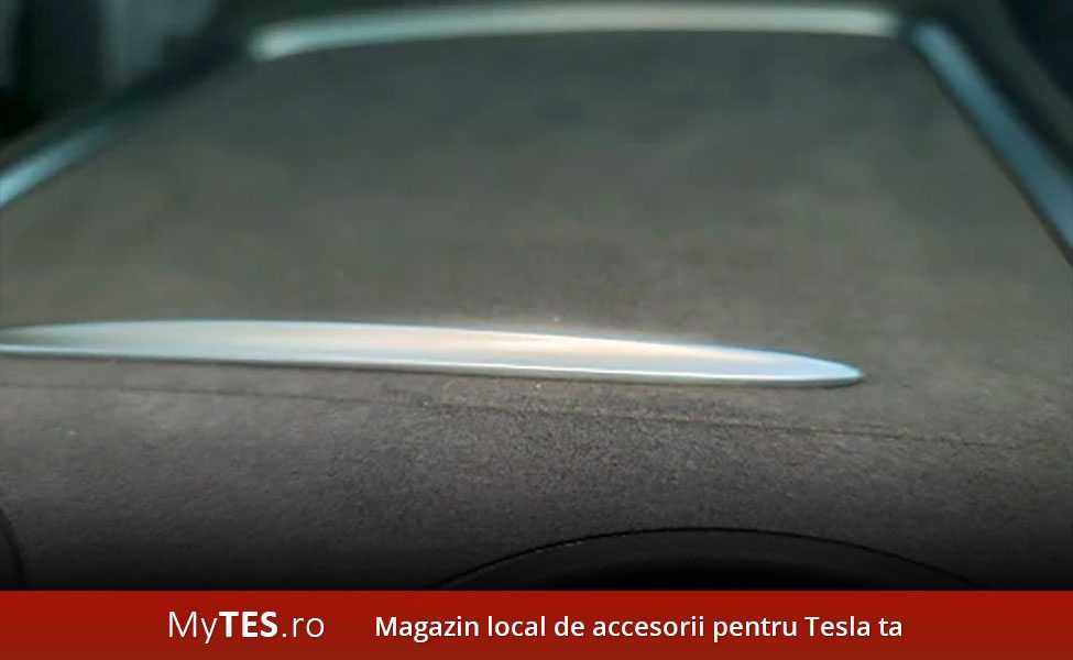 Protectie piele intoarsa consola centrala (negru/gri) Tesla Model 3/Y