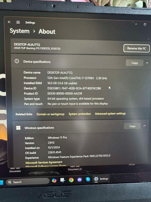 Laptop Gaming ASUS TUF F15 FX507ZE-HN012