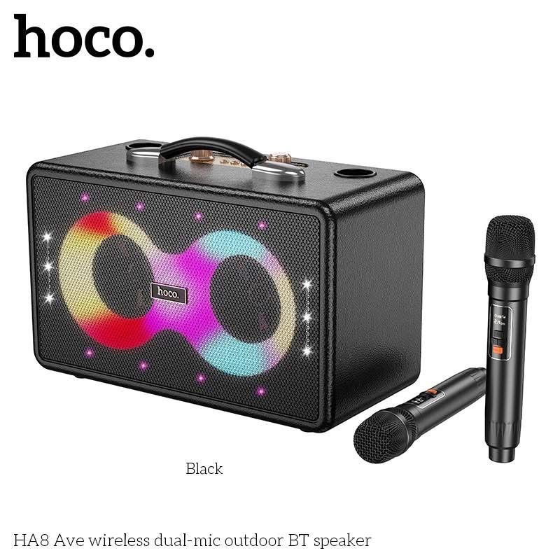 Мощный Караоке Колонка Hoco HA8 40w с двумя микрафоном ( new 2025 )