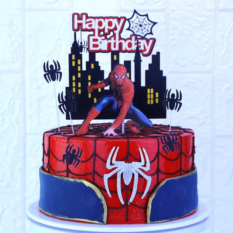 Topper tort HAPPY BIRTHDAY_Eroi Avengers_Spiderman