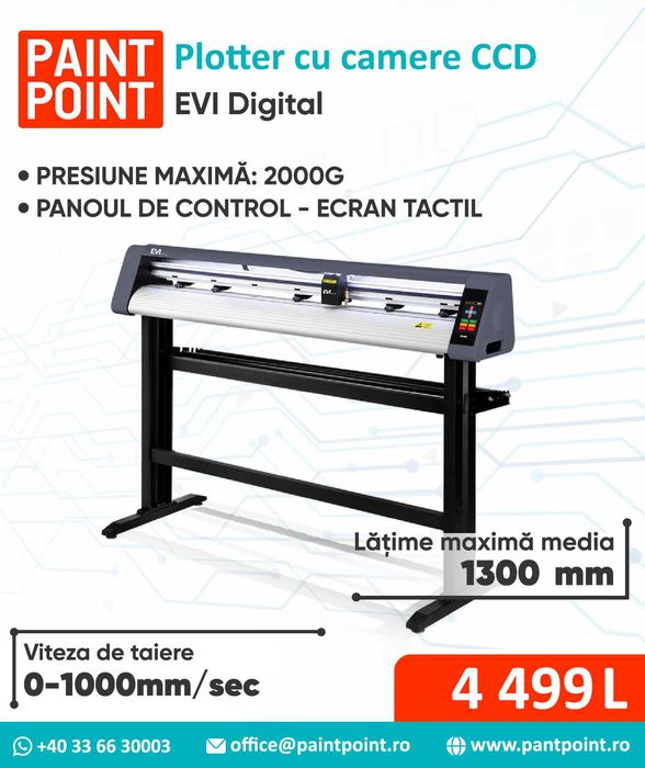 Plotter Cutter de vinil in rolă  EVIDIGITAL cu camere CCD încorporate