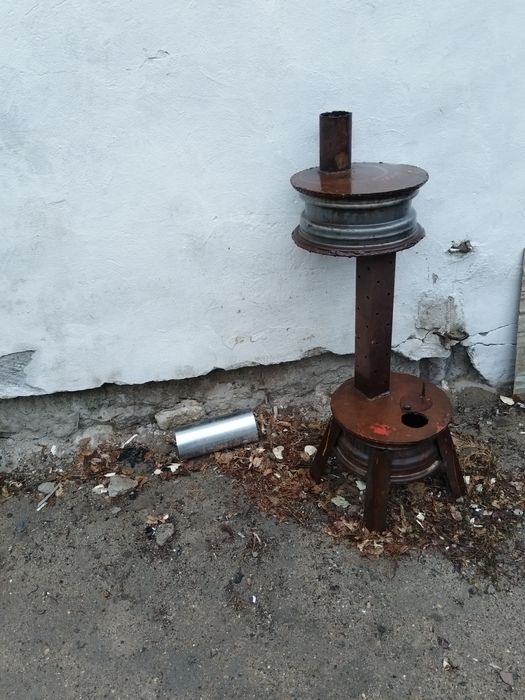 Печка буржуйка из дисков