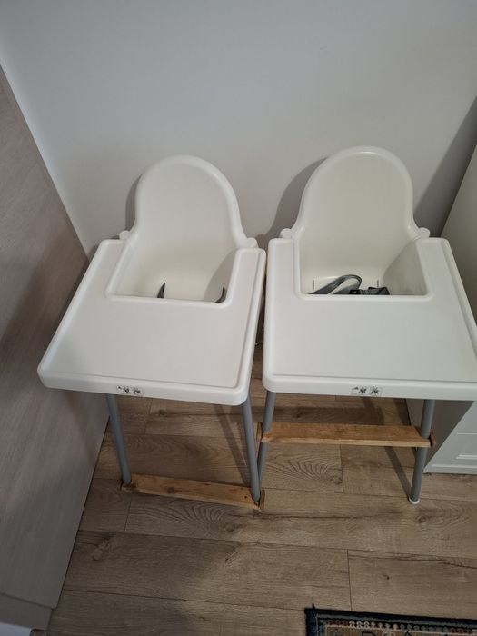 ANTILOP scaun inalt cu tava ,alb