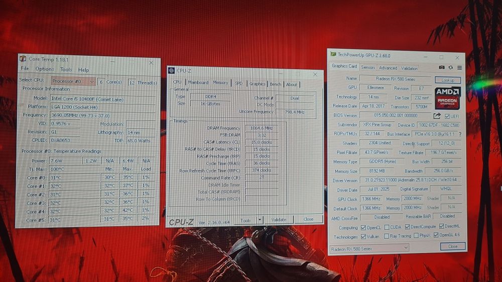 Unitate PC Gaming i5 10400F video 8GB RX 580 16GB RAM SSD