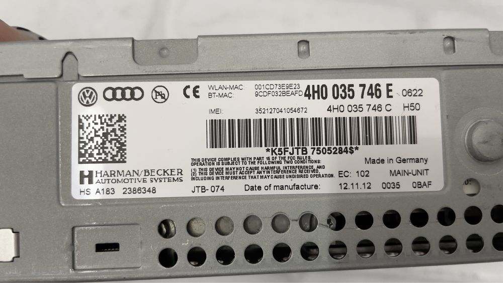 Модул Audi MMI 3G+ 4H0035746E
