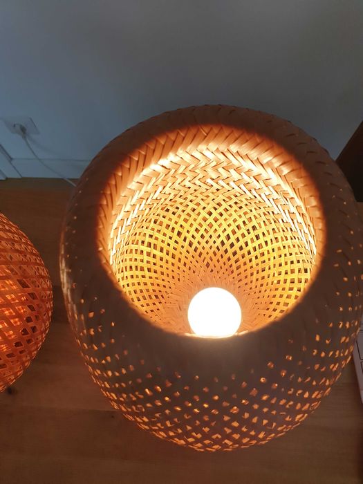 Lămpi IKEA BÖJA - bambus lucrat manual - ca noi - stare perfecta