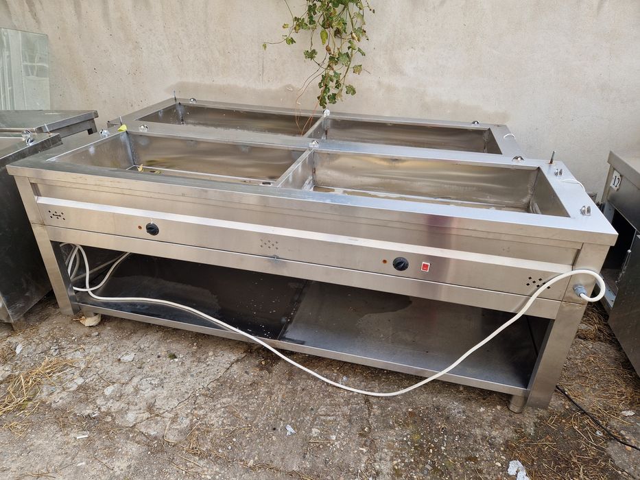 Frigider inox, Masa calda sau  rece cu 2 usi, blat inox, cu saladeta