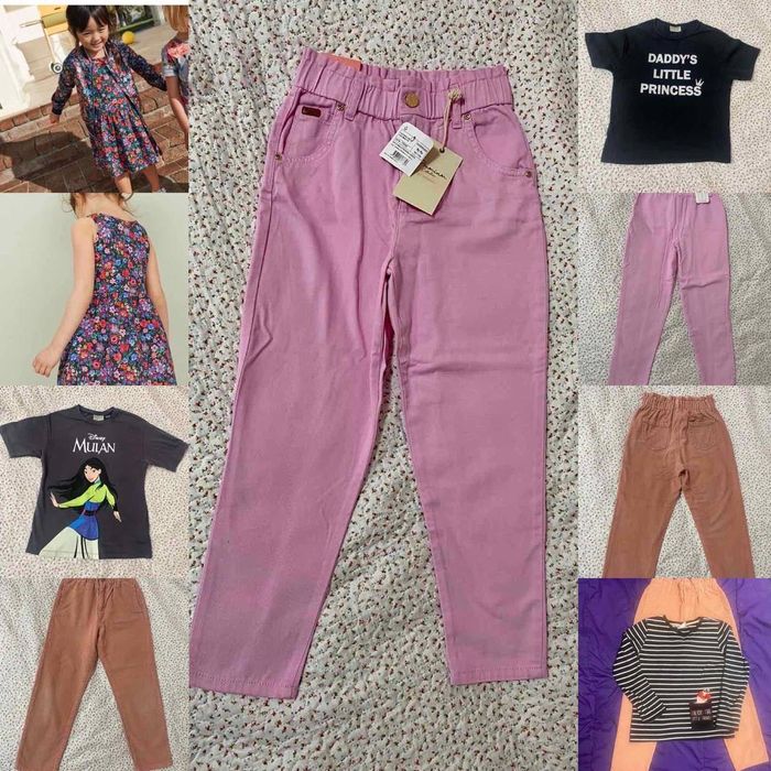 Ново дънки панталони LC Waikiki Premium + тениски, рокля H&M. 128/134