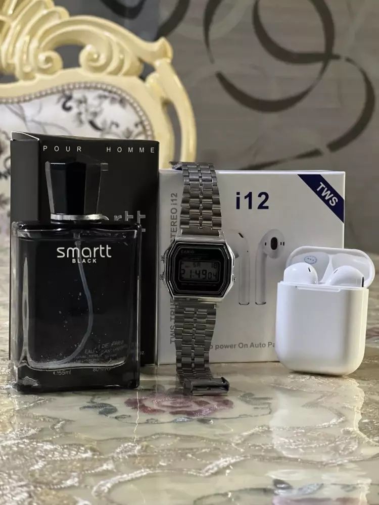 Casio soat smart black atir va airpods i12 hammasi 99.000 katta aksiya