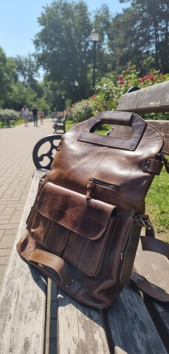 Стильная кожаная сумка Hardgraft 2UNFOLD Classic (ретро-шарм, оригинал