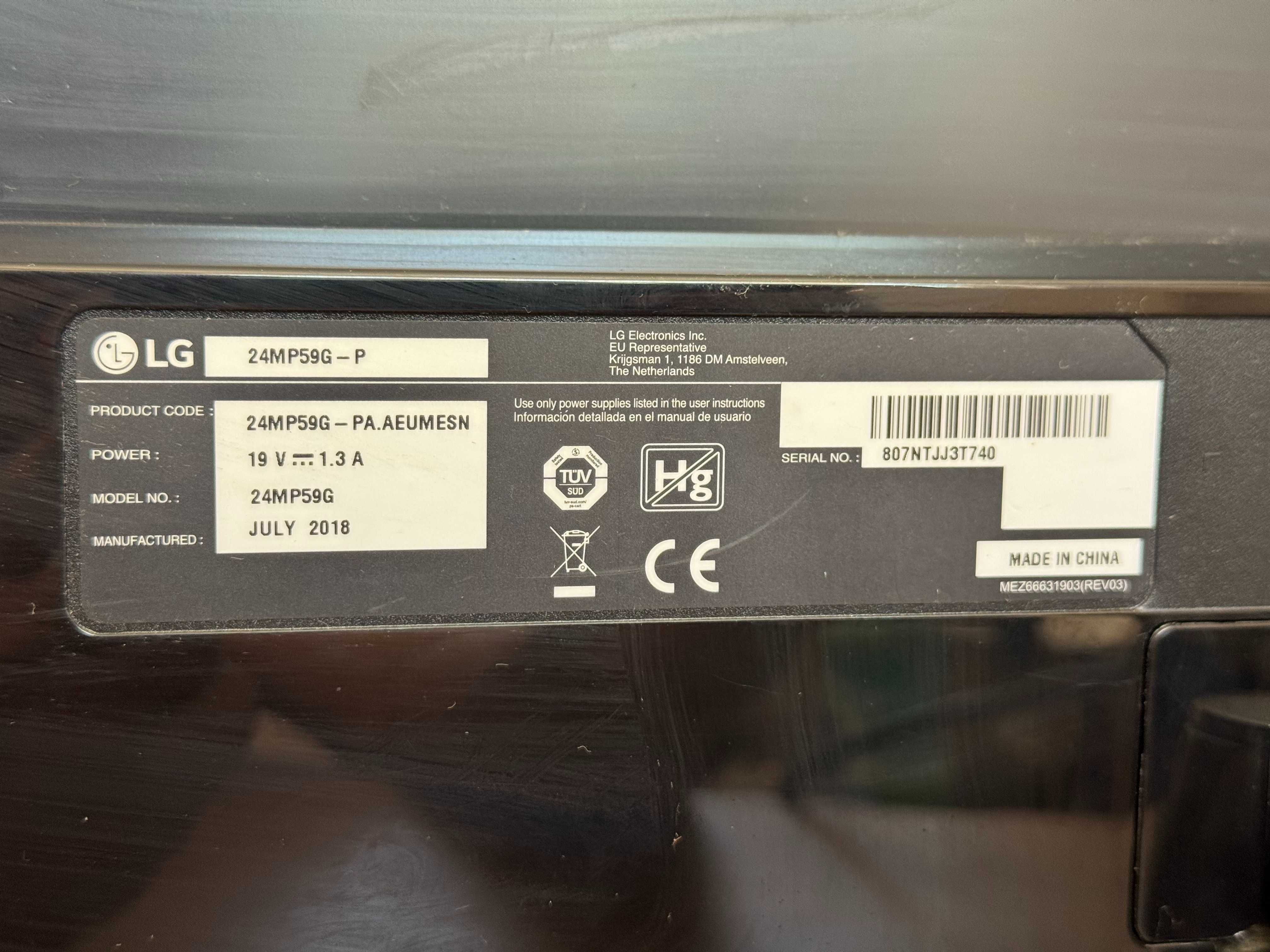 Монитор Gaming LG 24", IPS, FHD75 Hz, 1ms, FreeSync, 24MP59G-P