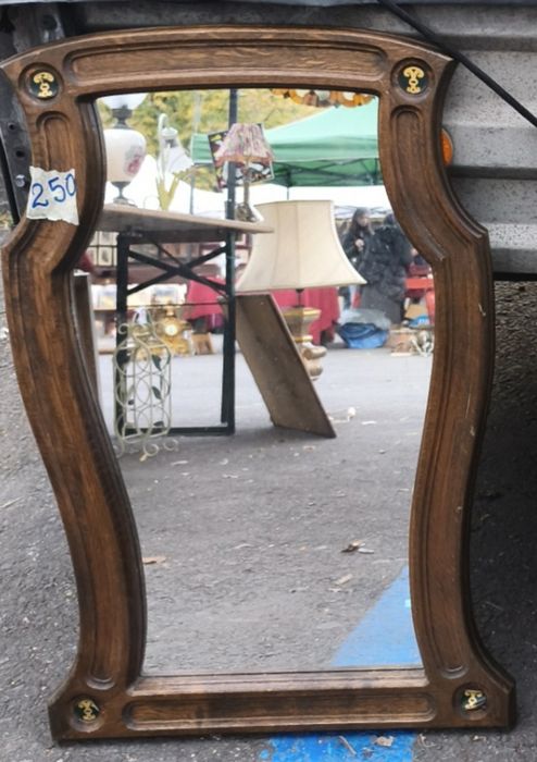 Oglinda vintage ramă lemn