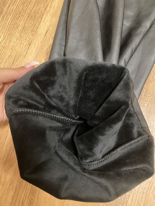 Кожен панталон ватиран