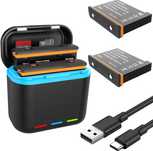 Set Dock incarcare + doua baterii insta360 x3 si suport card micro sd