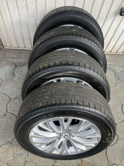 Jante aliaj 5x112mm, anvelope 225/55 R17, VW Passat, Tiguan, Sharan