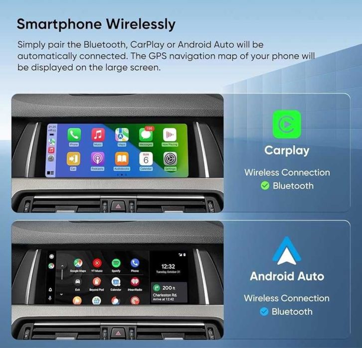 Голяма Навигация / Дисплей за BMW F10 / CarPlay / Android Auto