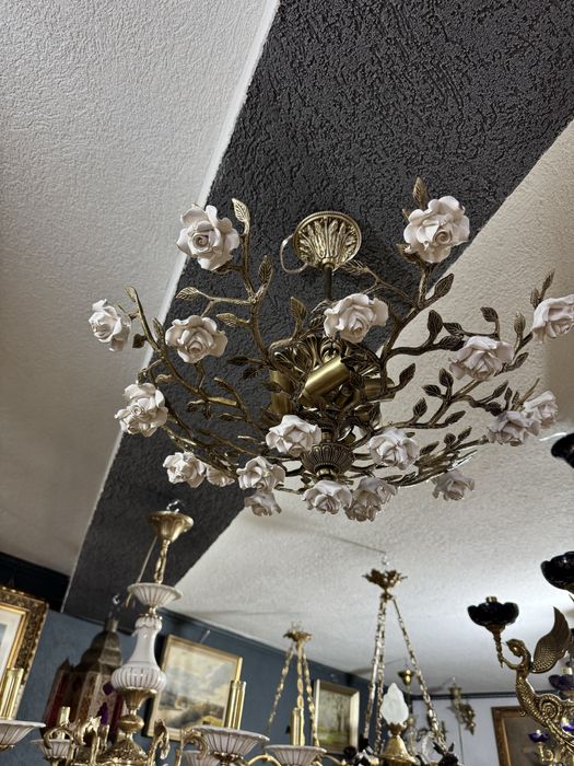 Candelabre bronz/ portelan- hol- terasa- living- dinning