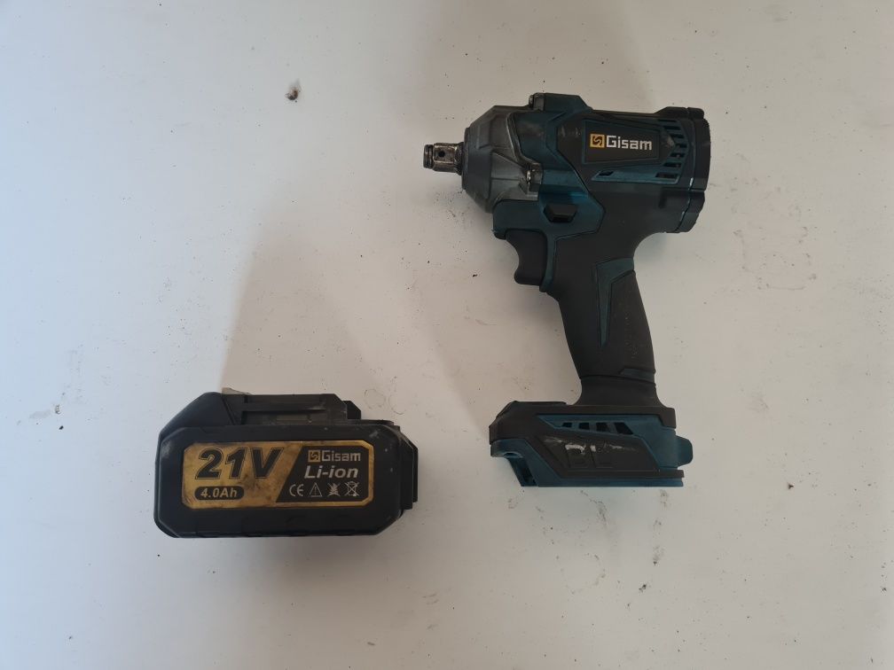 Cheie de impact electrica fara perii Gisam, 1000N.M, 0-7200rpm, albast
