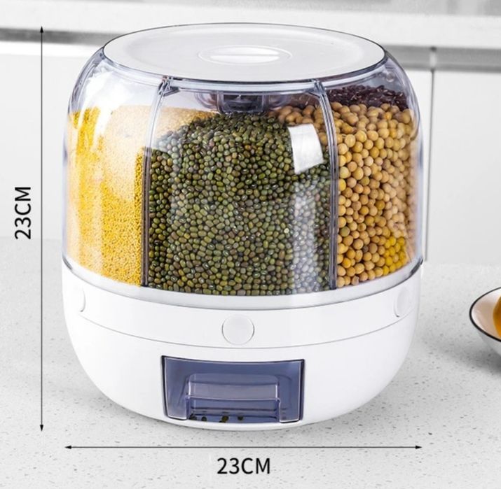 Въртящ се диспенсър с 6 отделения и капацитет за съхранение до 3,5 л