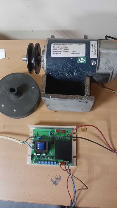 Двигател DC 220 волта и платка за управление. За струг,фреза и др.