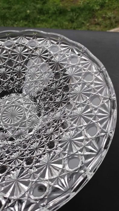 Голяма френска фруктиера от кристално стъкло